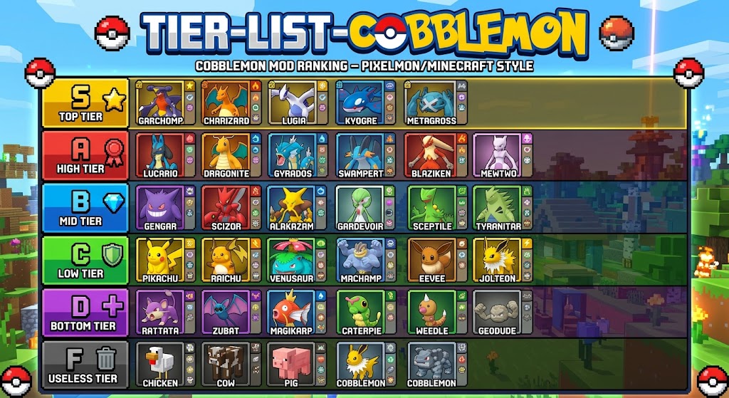 Tier List Cobblemon 2026 : Les Meilleurs Pokémon du Jeu