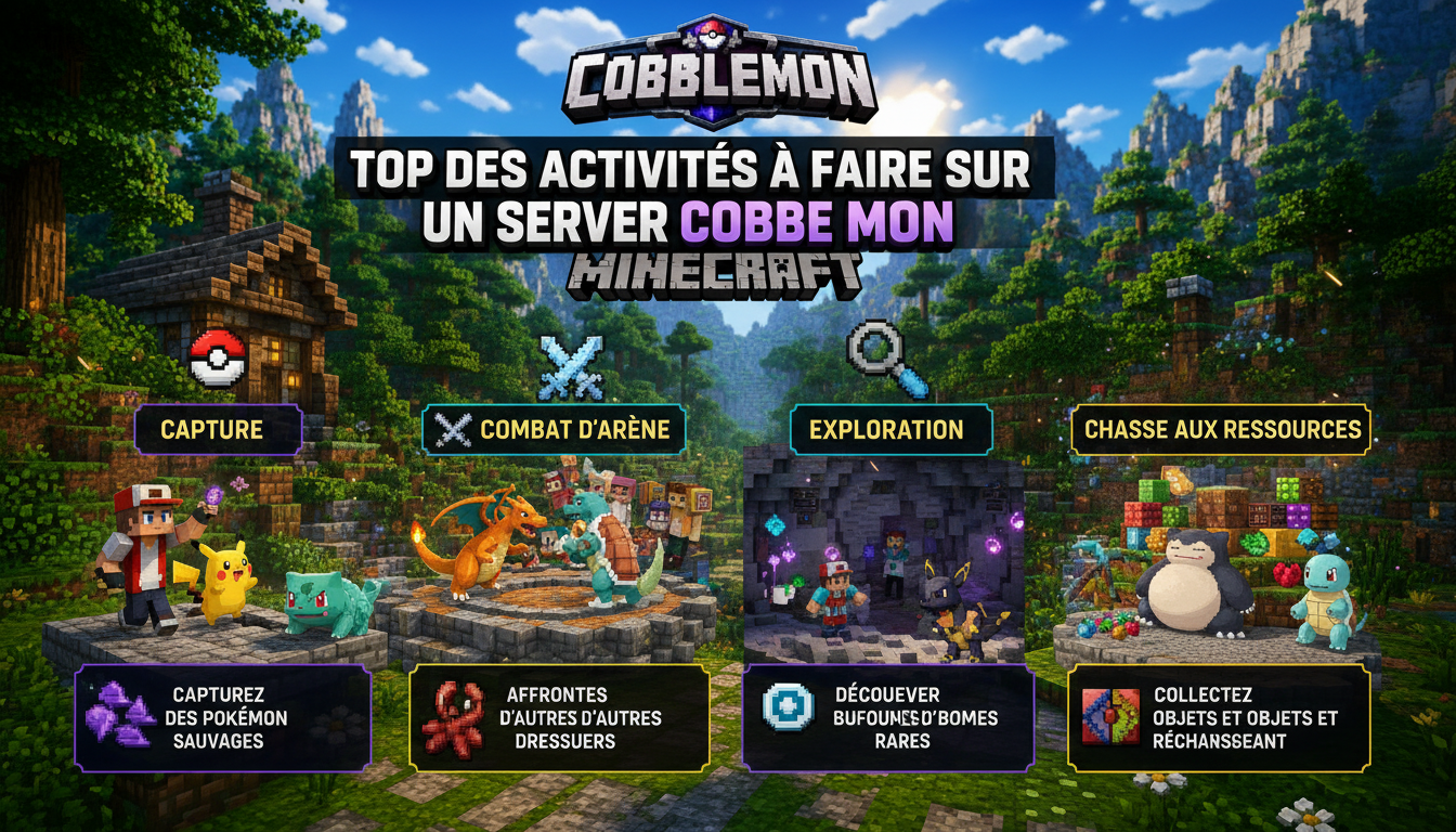 Top des activités à faire sur un serveur Cobblemon Minecraft