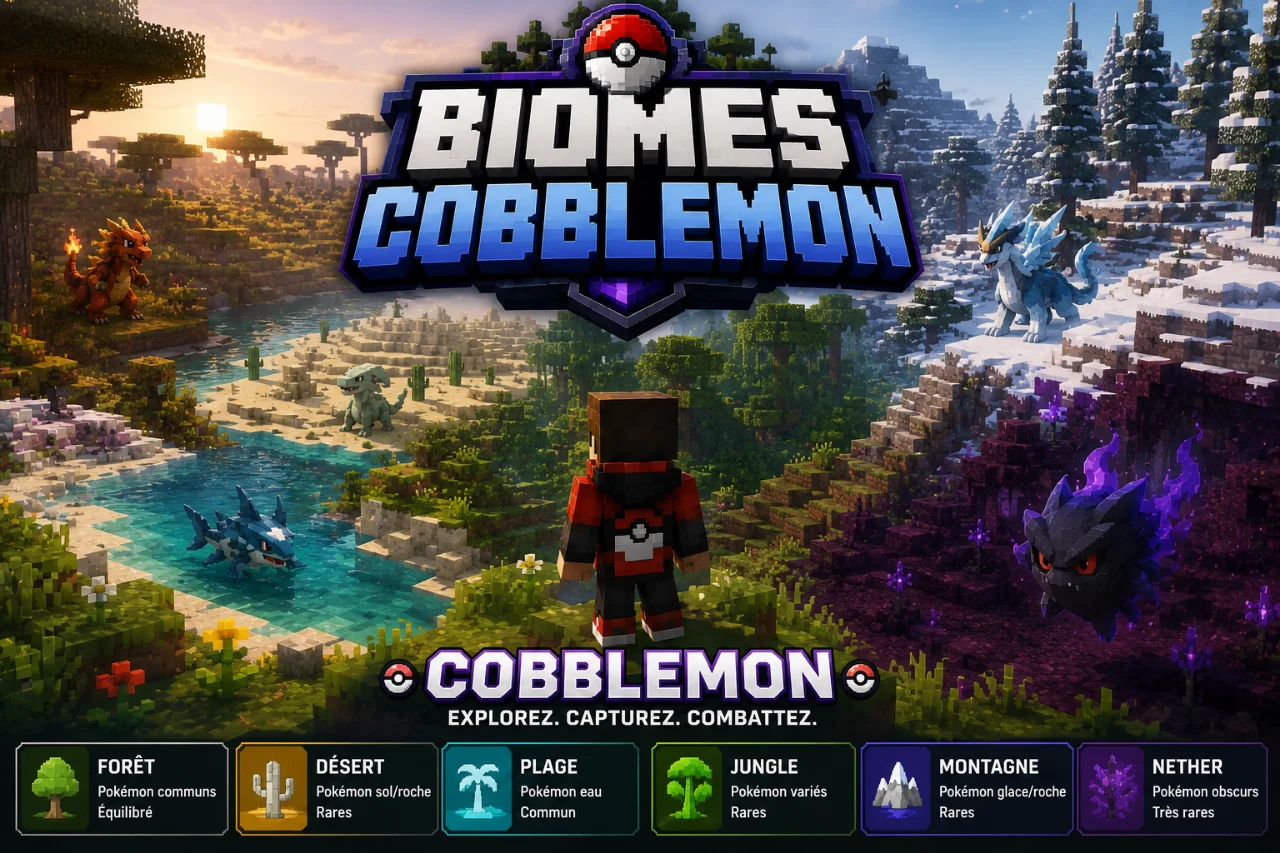 Biomes Cobblemon : où trouver les Pokémon rares
